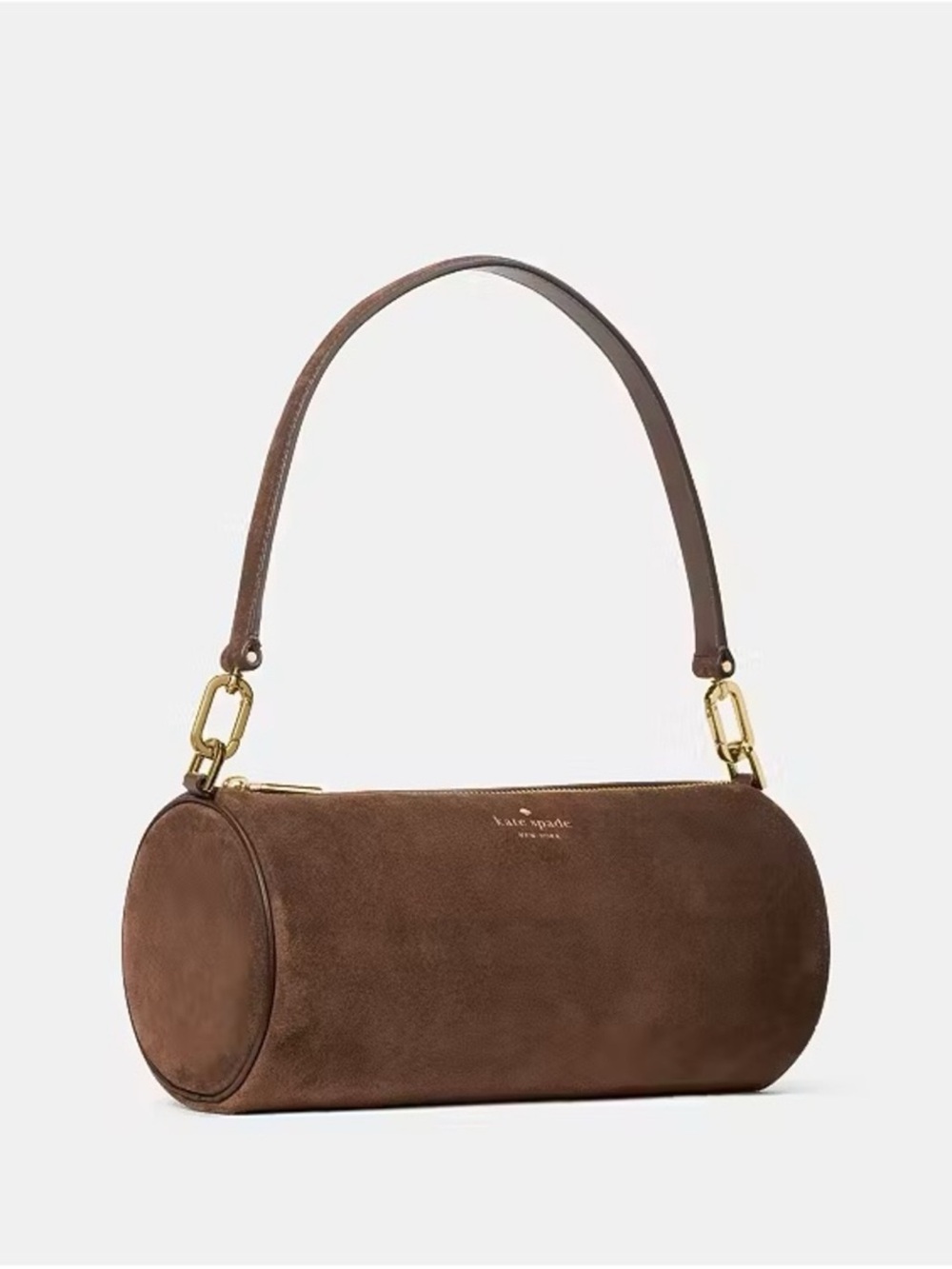 Kate Spade Roulette Suede Shoulder Bag Hot Fudge Chocolate Brown - Picture 1 of 4